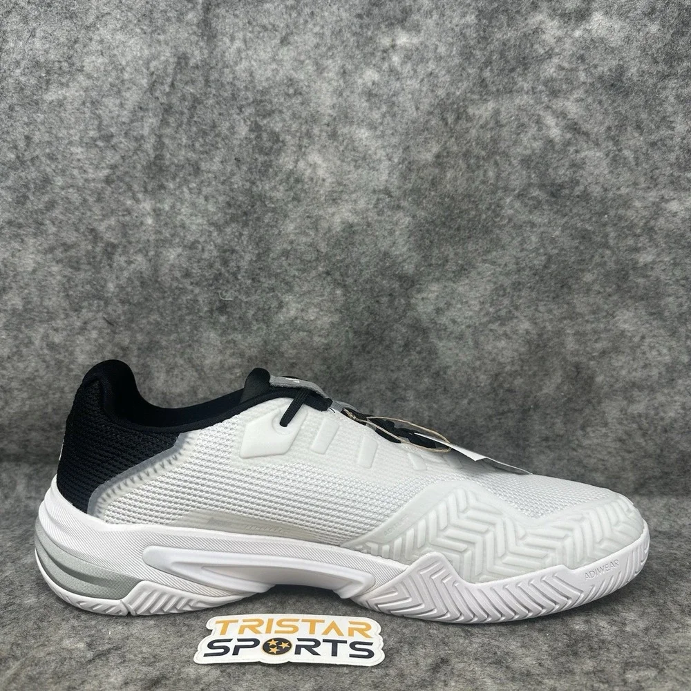 Adidas Barricade 13 Tennis Shoes Mens Size 13 White Black IF0465 Pickleball
